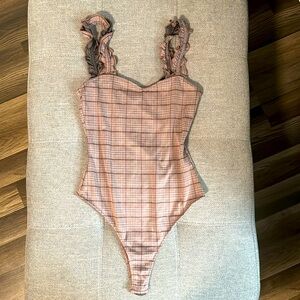 Cute Plaid Bodysuit Top